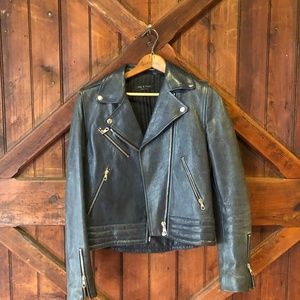 Rag and Bone Blue Leather Jacket
